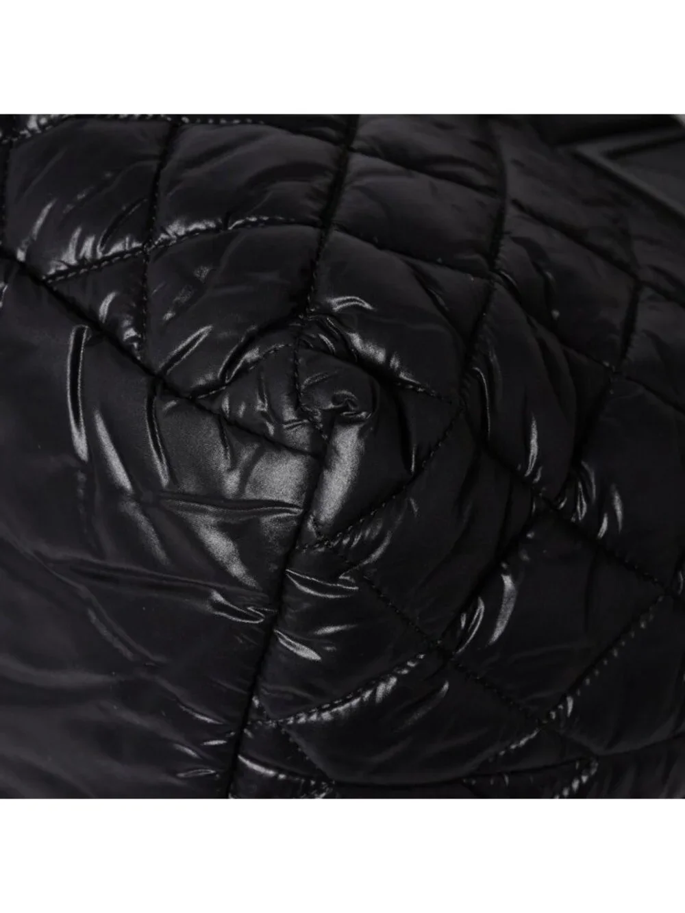 Chanel Coco Cocoon Small Tote Handbag CC Logo Black Silver